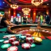 Experience the thrill of betting at https://mm88.today/, featuring players at a roulette table in a bustling casino.
