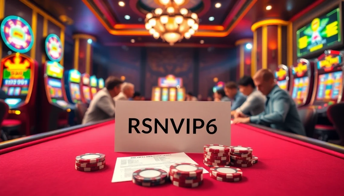 Experience the thrill of gambling at RSNVIP6 with poker chips and cards.